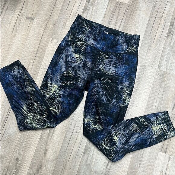 Patterned Blue and Yellow Leggings - Picture 1 of 3